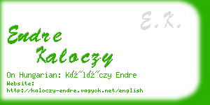 endre kaloczy business card